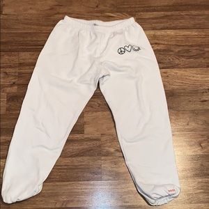 PEACE LOVE WORLD white sweatpants size S